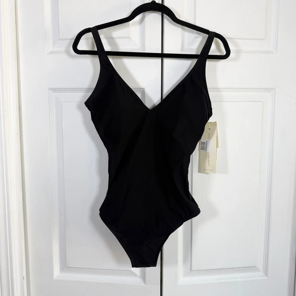GOTTEX TUTTI FRUTTI V-NECK ONE PIECE SWIMSUIT Black 14‎